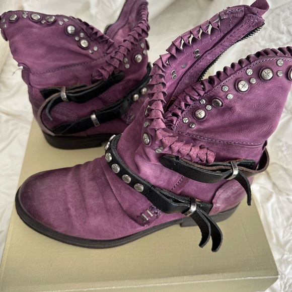 A.S.98 Women's Purple Boots - Picture 2 of 6